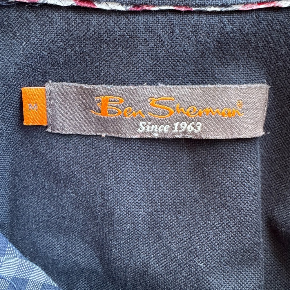 Ben Sherman Men's Plaid Blue and Gray Casual Button Down Long Sleeve Shirt M EUC - Picture 10 of 11